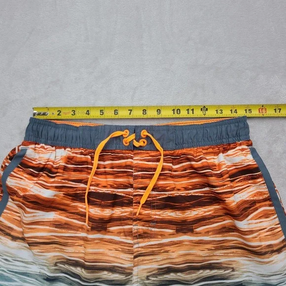 Nike Shorts Mens Large Blue White Orange Swim 11" Inseam Lined Drawstring - Picture 7 of 12